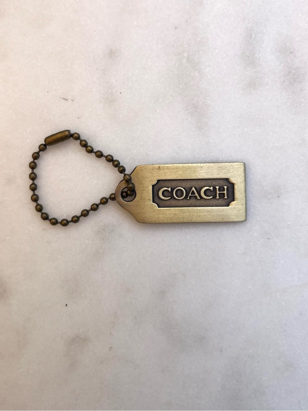 COACH Vintage Metal Gold Hang Tag, Bag Charm